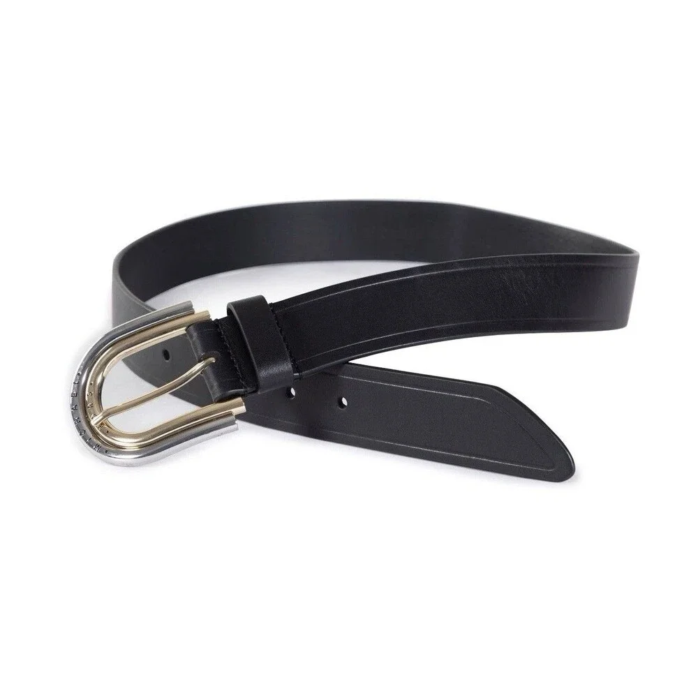 Michael Kors Women’s Double-Buckle Black Leather Belt Women’s Size Large NWT $78